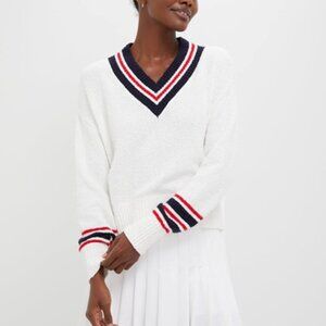 Americana Boucle Elizabeth Sweater - Red White and Blue / L